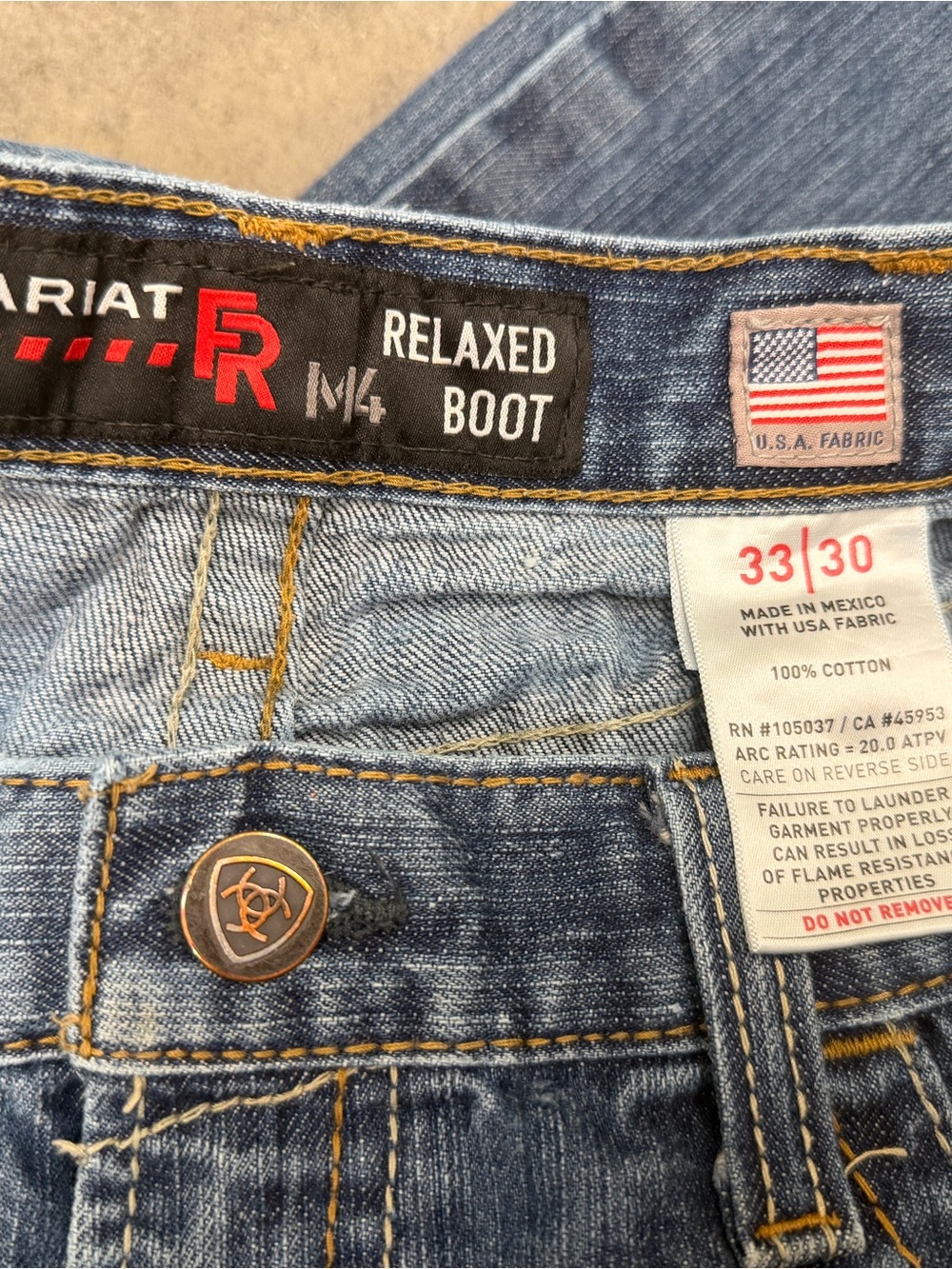 Ariat FR Men’s Relaxed Boot Jeans 33x30 Fire Resistant 100% Cotton USA fabric